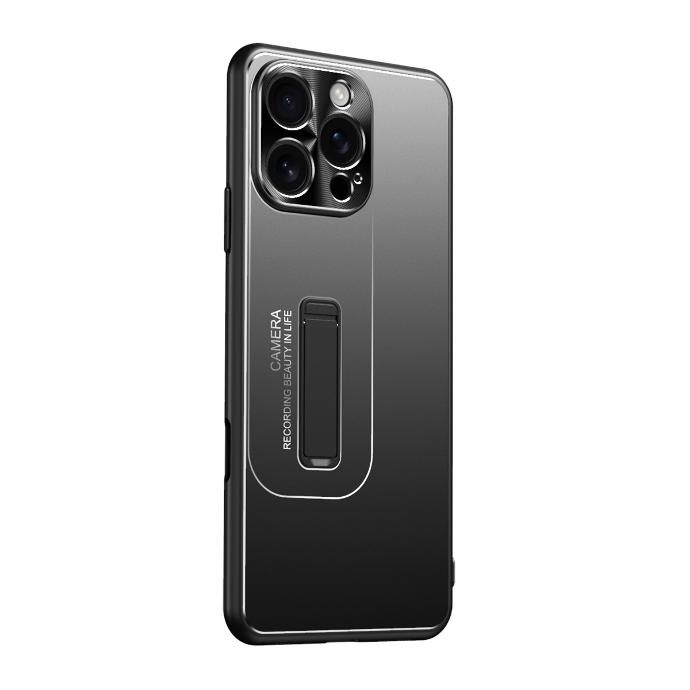 ForMobile Phone case Metal Frosted Invisible Bracket Anti-fall Protective Cover for IP16 15 14 Pro Max