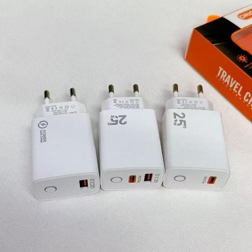 Wholesale 25W Wall USB Type C LED Multifunction US EU Fast Adapter Charger Type-C Fast Charging