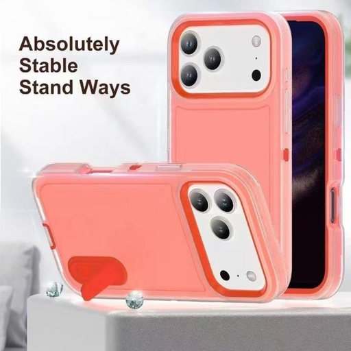 3 in 1 Heavy Duty Anti-Scratch Rugged Protective Case for iPhone 17 16  Pro Max Kickstand Cover